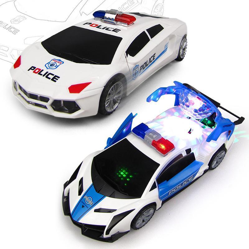 360 Degree Rotary Wheels Musical LED Lighting Electronic Police Car - Image 6