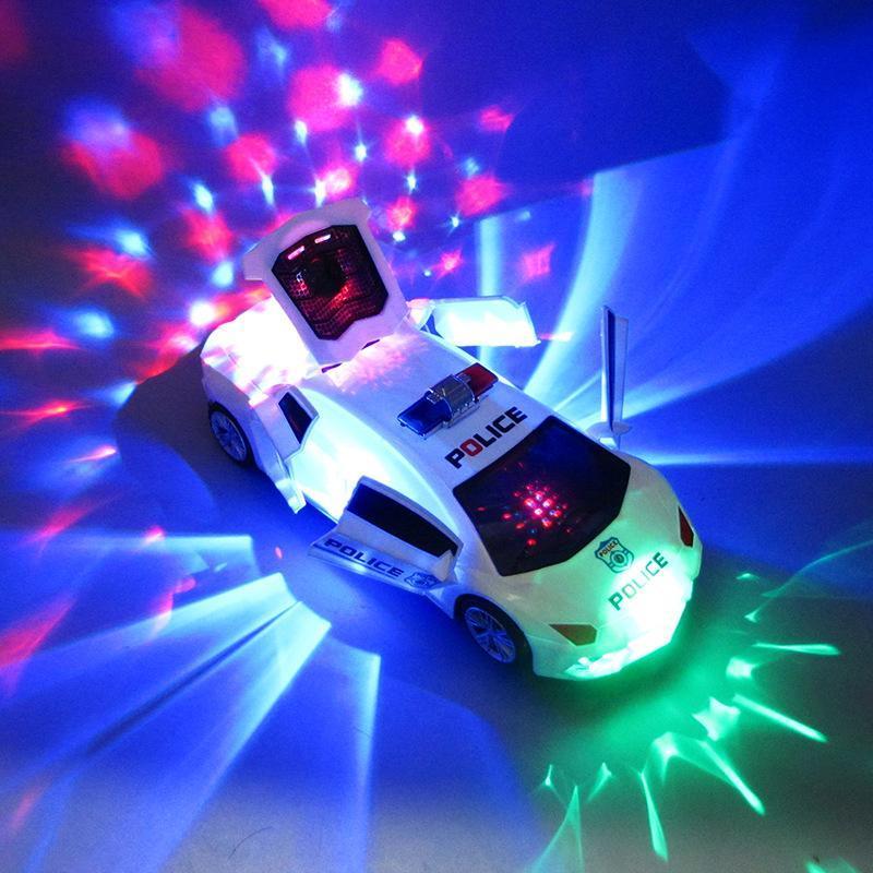 360 Degree Rotary Wheels Musical LED Lighting Electronic Police Car - Image 7