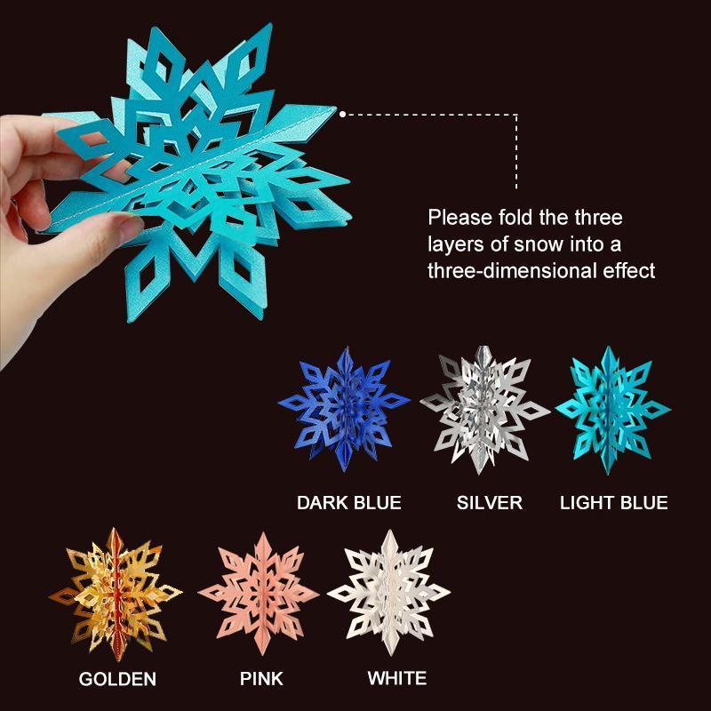 3D Snowflake Decorations (6/12 PCs) - Image 3