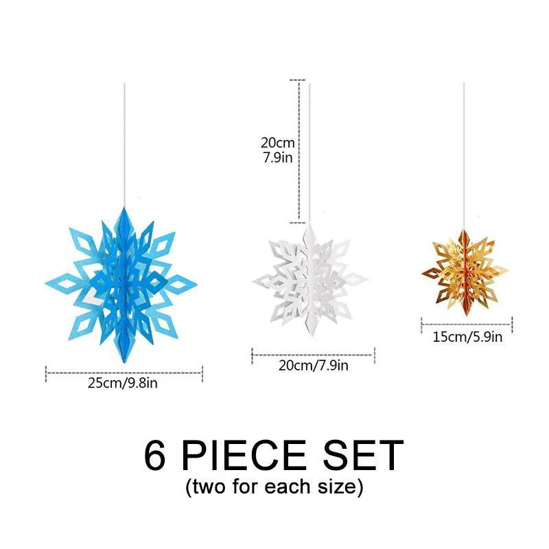 3D Snowflake Decorations (6/12 PCs) - Image 4