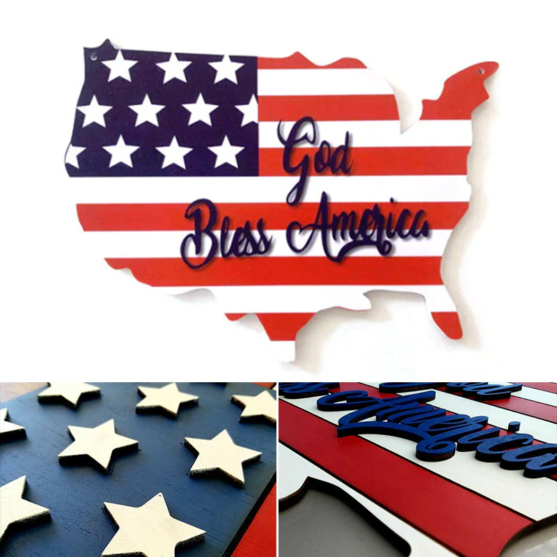 America Flag Decorative Board - Image 6