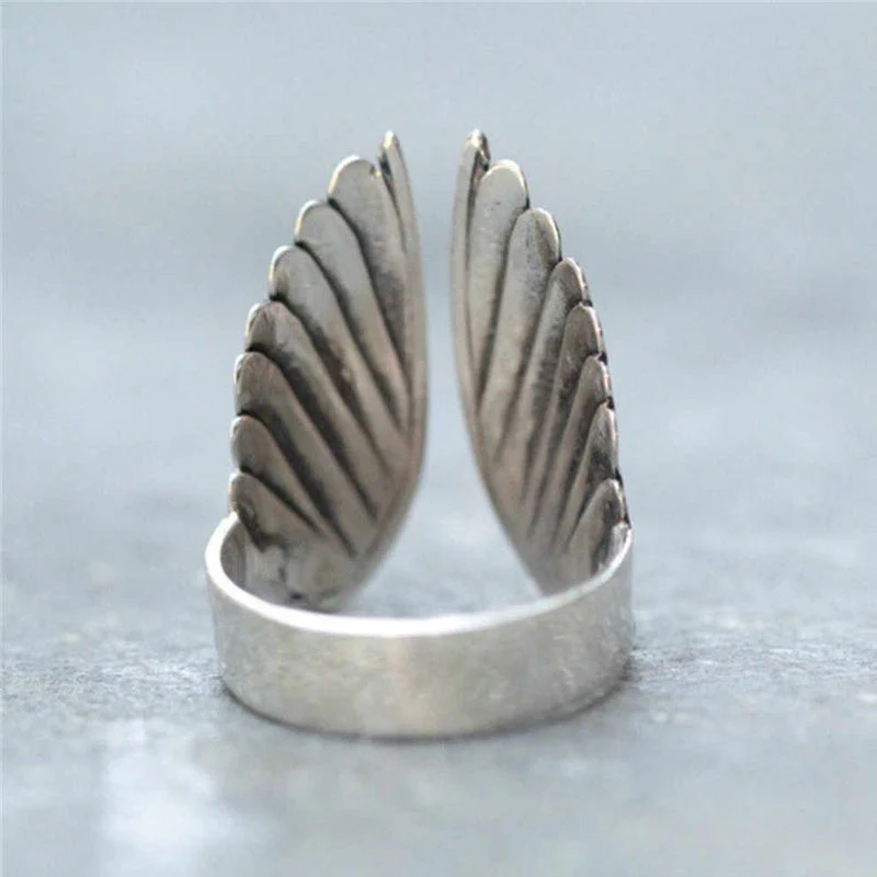 Angel Wing Silver Ring - Image 3