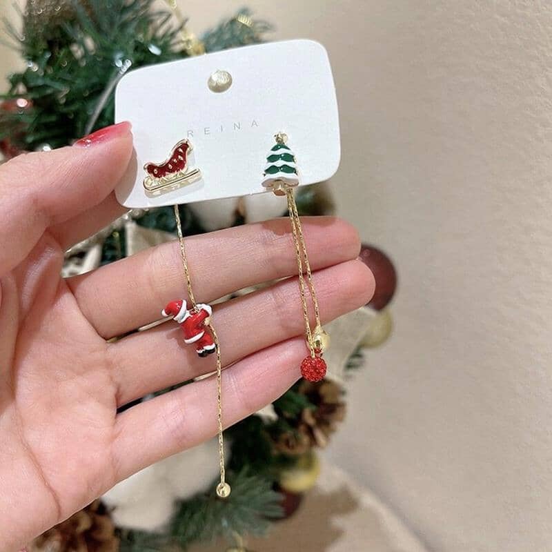 Asymmetric Santa Earrings - Image 2