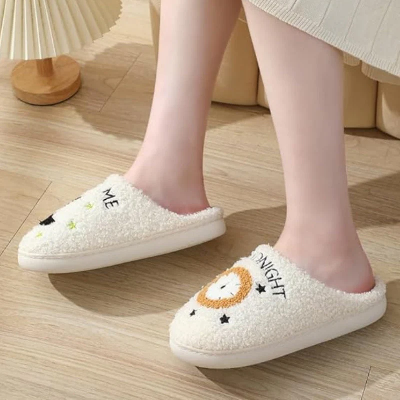 Cartoon Print Plush Slippers - Image 3