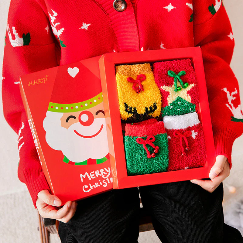Coral Fleece Christmas Stocking Gift Box - Image 2