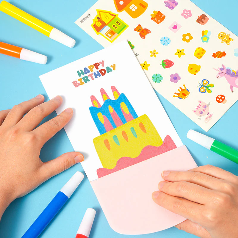 Creative Rainbow Scratch Art Postcard Set for Kids - Image 2