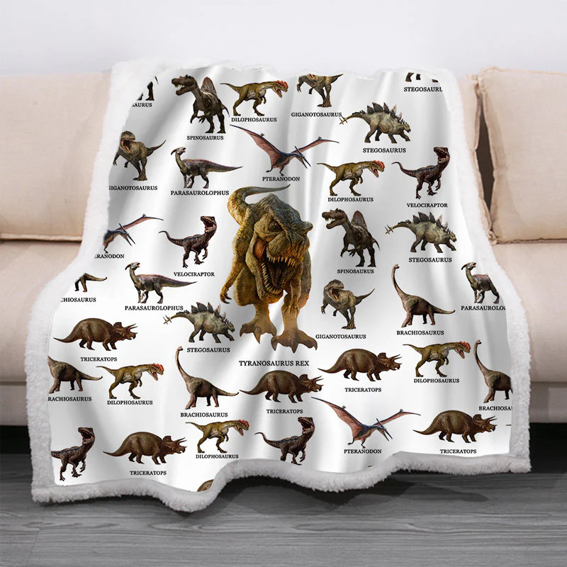 Dinosaur Theme Soft Fleece Blanket - Image 14