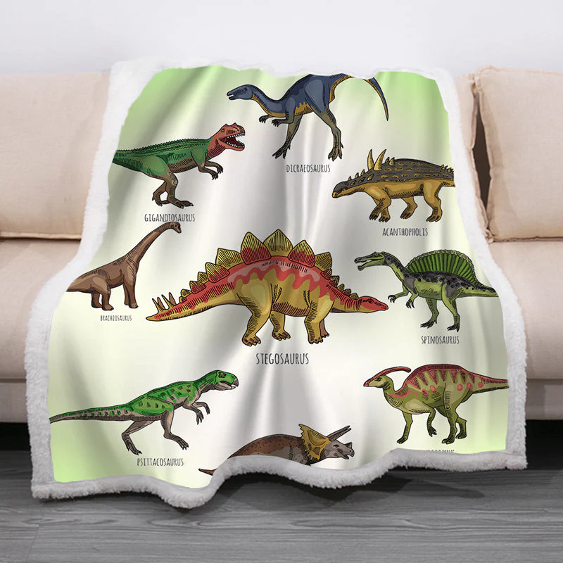 Dinosaur Theme Soft Fleece Blanket - Image 2