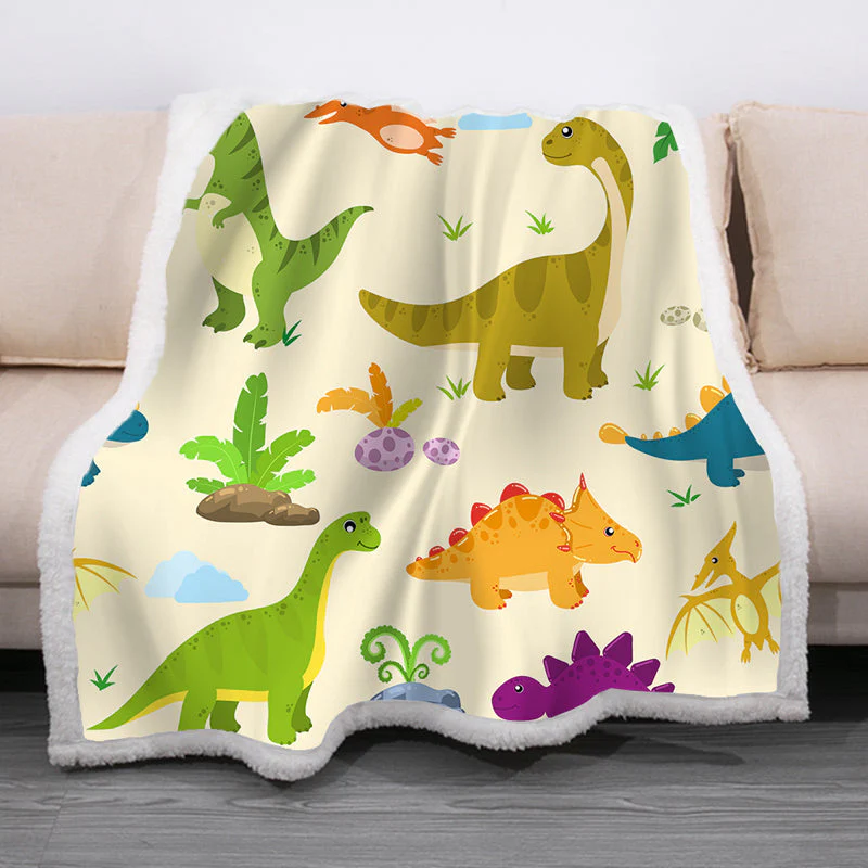Dinosaur Theme Soft Fleece Blanket - Image 3