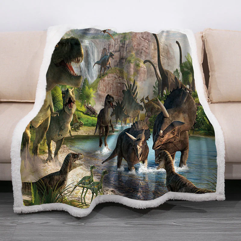 Dinosaur Theme Soft Fleece Blanket - Image 4