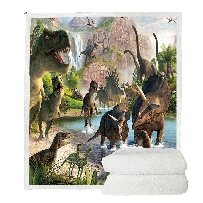Dinosaur Theme Soft Fleece Blanket - Image 7