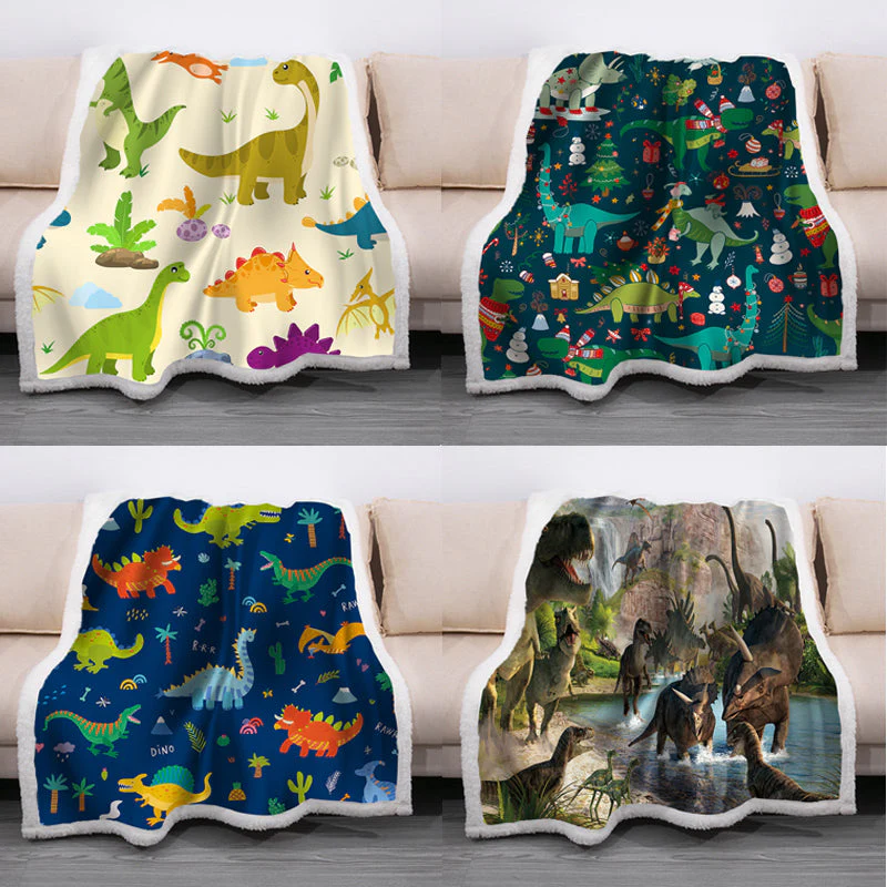 Dinosaur Theme Soft Fleece Blanket - Image 8