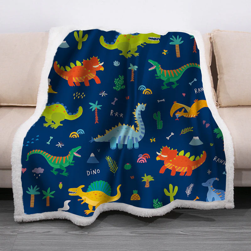 Dinosaur Theme Soft Fleece Blanket - Image 9