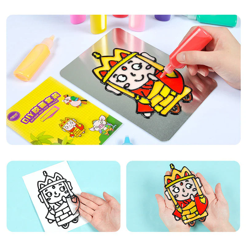 DIY Drawing Toys Cartoon Glue Tempera Painting - Image 2