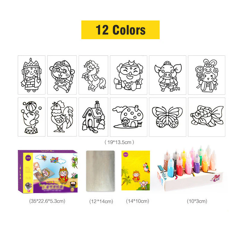 DIY Drawing Toys Cartoon Glue Tempera Painting - Image 6