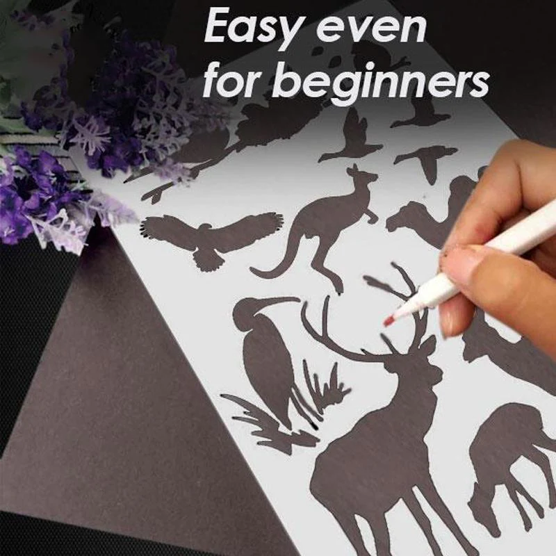 Fast Draw Stencil Art Templates( 12 Sheets/Set ) - Image 6