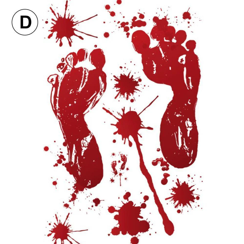 Halloween blood hand footprints wall stickers - Image 12