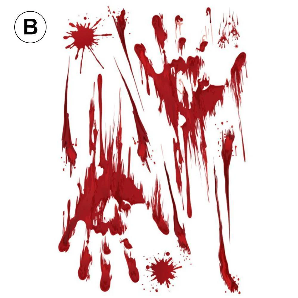 Halloween blood hand footprints wall stickers - Image 6