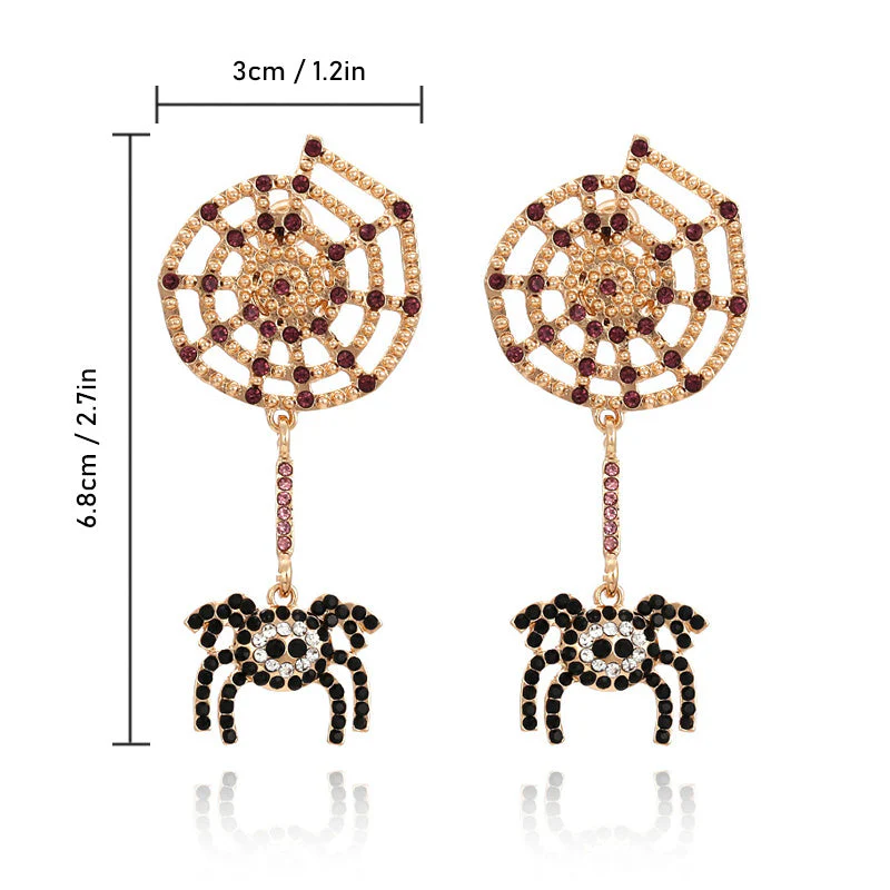 Halloween Spider Web Earrings - Image 3