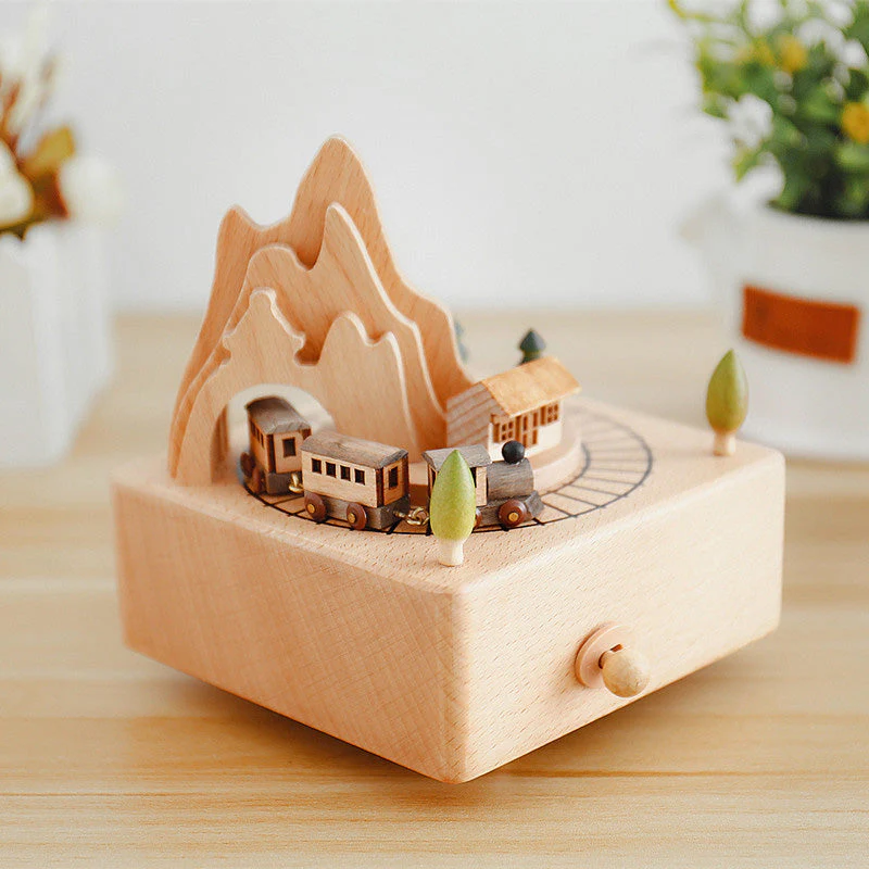 Handmade Wooden Rotating Music Boxes - Image 8