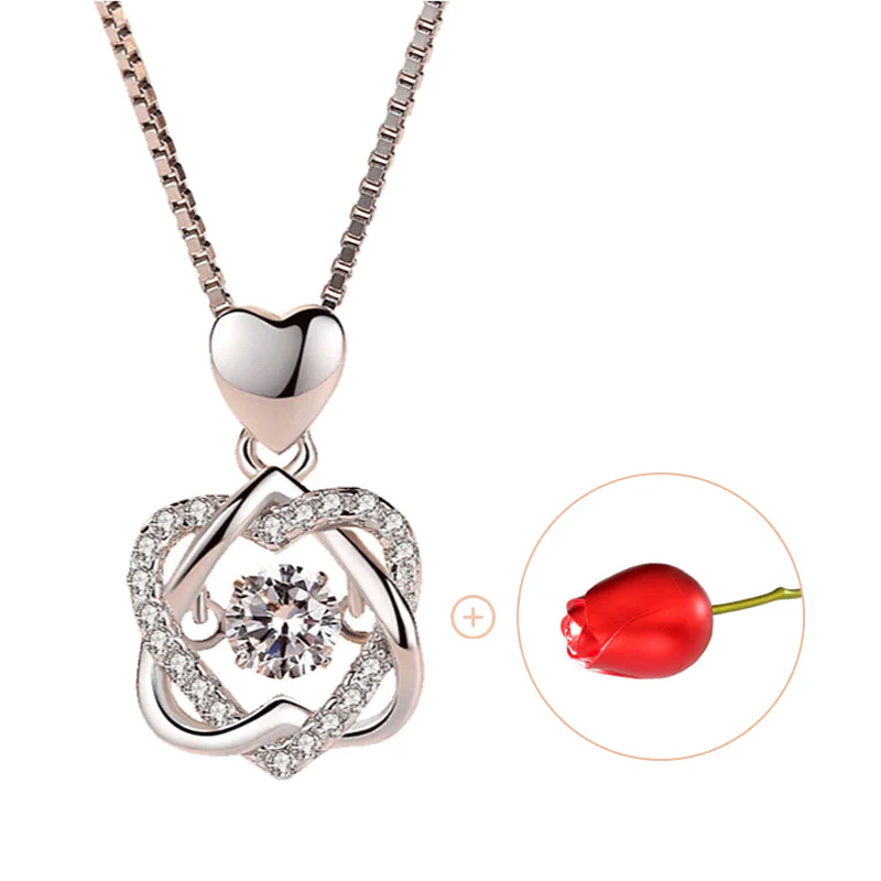 Heart necklace Set with rose - Image 6