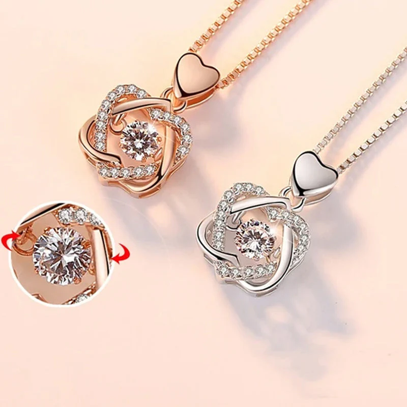 Heart necklace Set with rose - Image 8