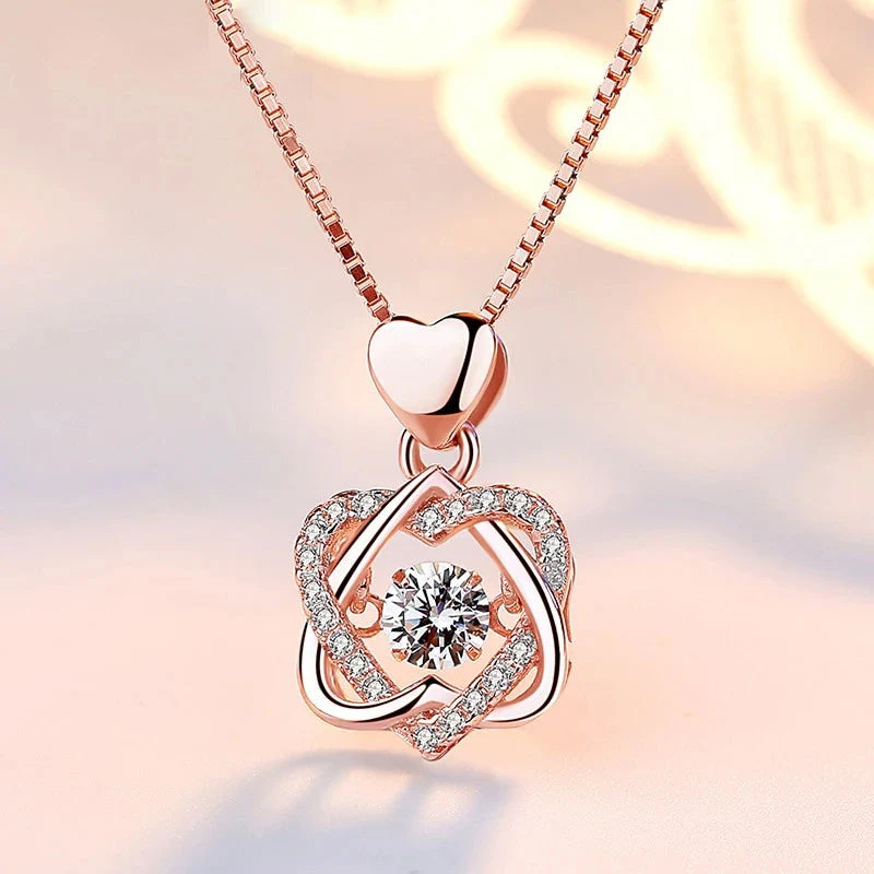 Heart necklace Set with rose - Image 9