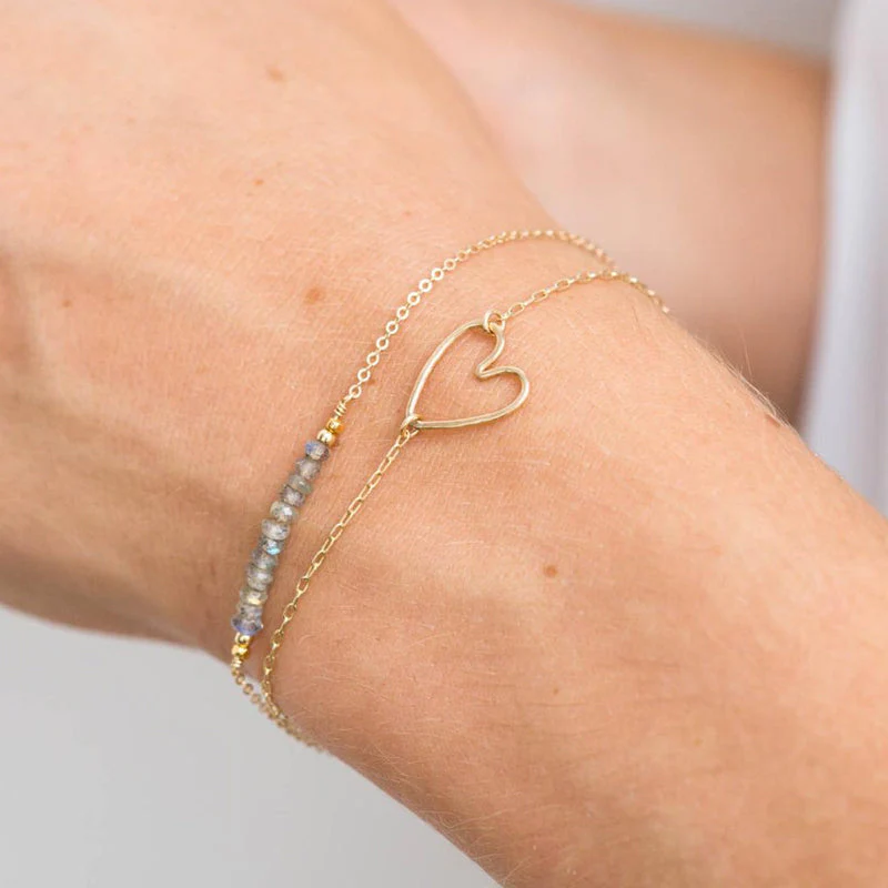 Heart Outline Ankle Bracelet - Image 3