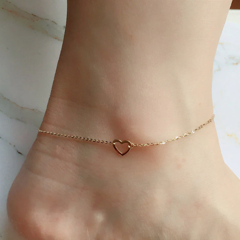Heart Outline Ankle Bracelet - Image 6