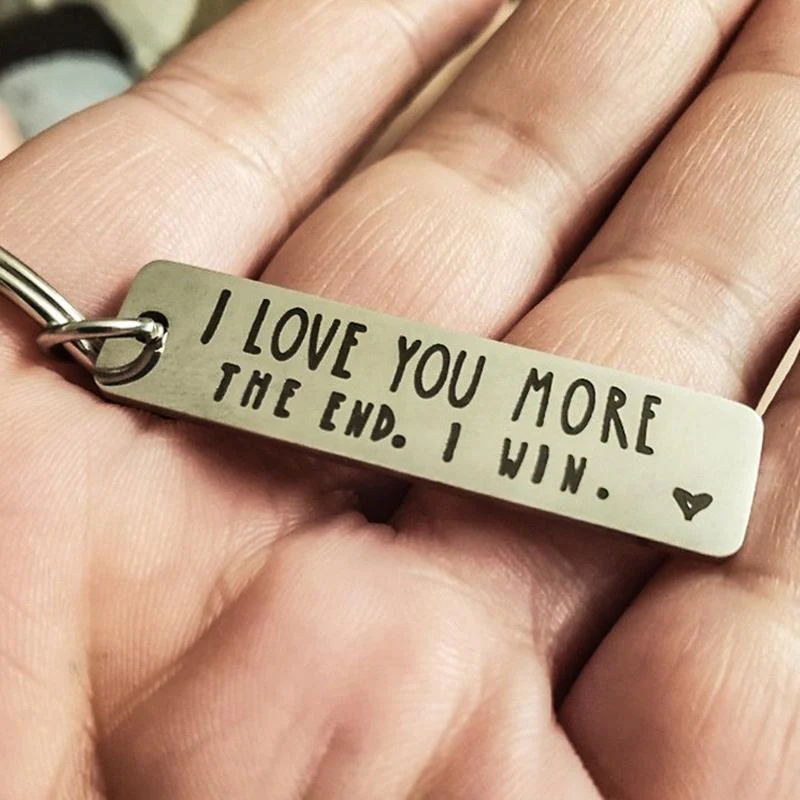 "I Love You More The End I Win"Funny Christmas Gift Keychain🎁-- A personalised gift for him/her💖 - Image 3