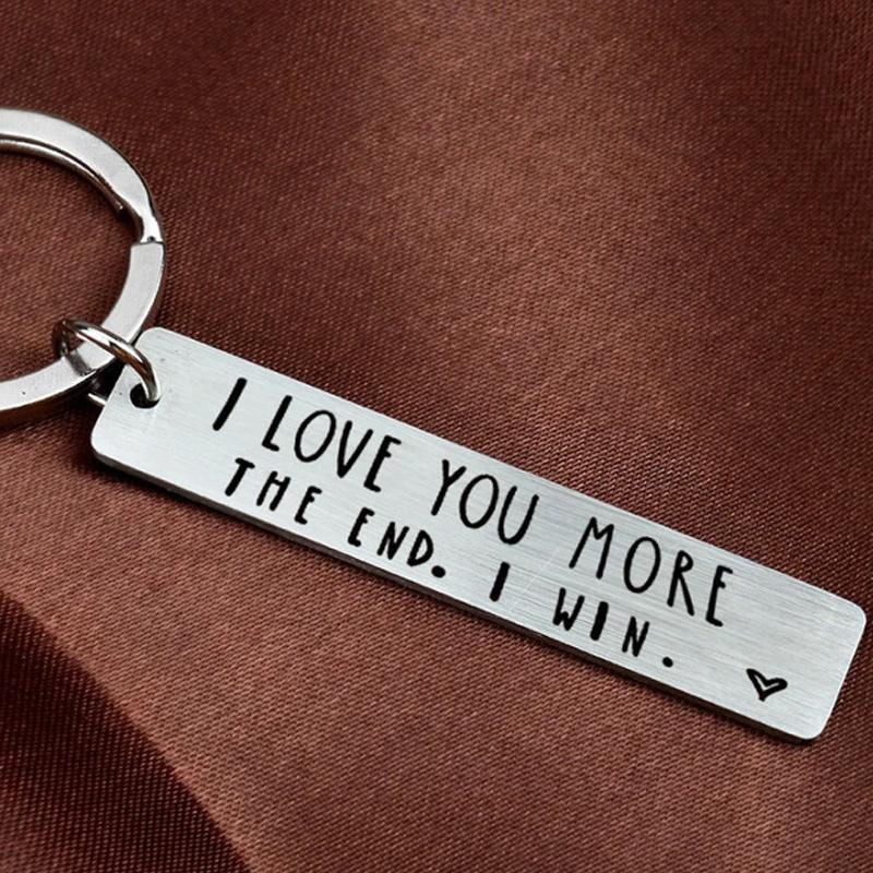 "I Love You More The End I Win"Funny Christmas Gift Keychain🎁-- A personalised gift for him/her💖 - Image 4