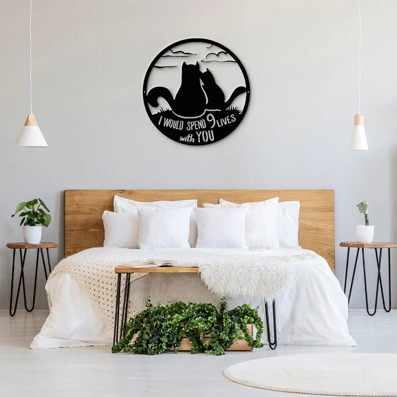 Metal Cat Silhouette Decoration Art - Image 3