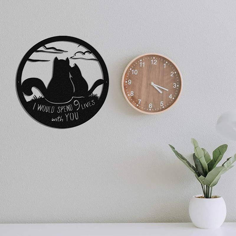 Metal Cat Silhouette Decoration Art - Image 5