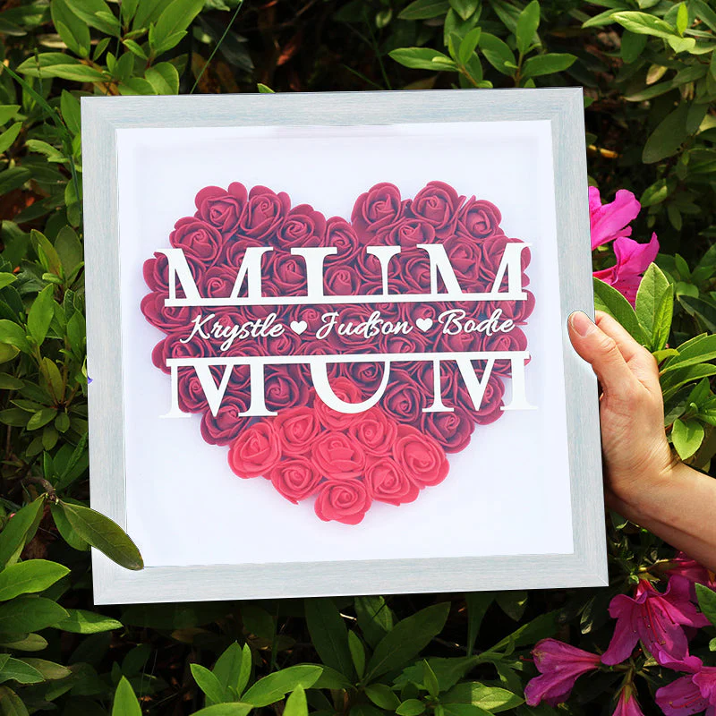 Personalized Mom Flower Shadow Box - Image 3