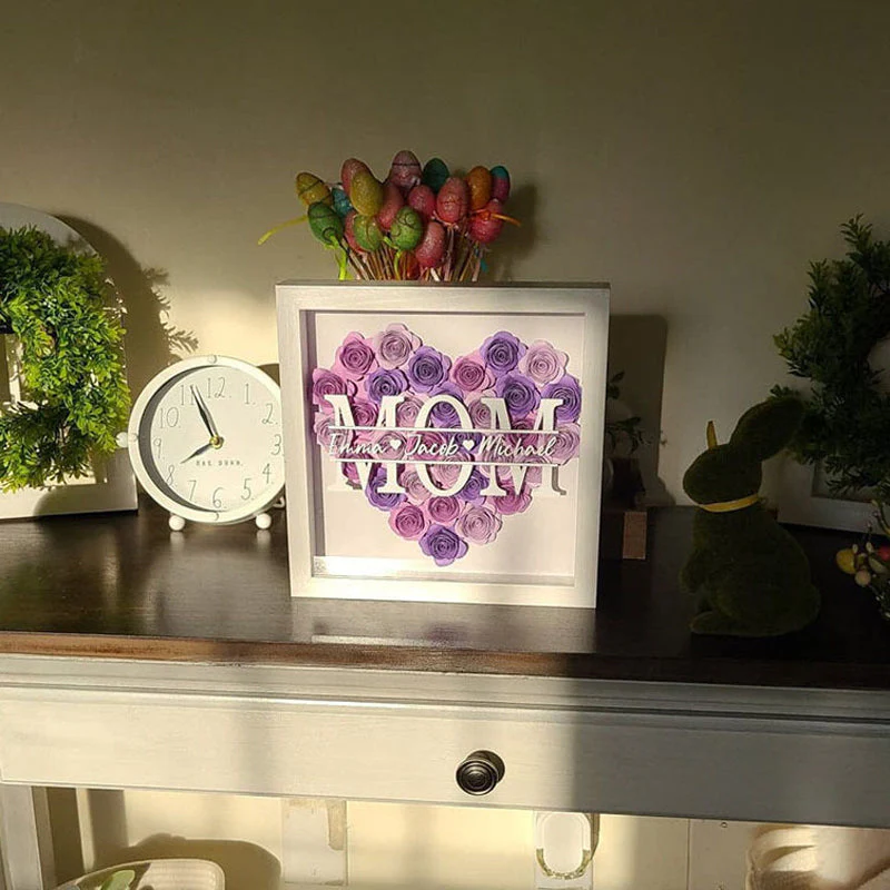 Personalized Mom Flower Shadow Box - Image 5