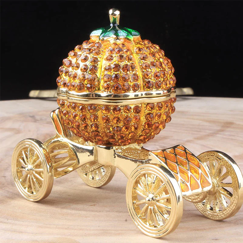 Pumpkin Carriage Rhinestones Jewelry Box - Image 10