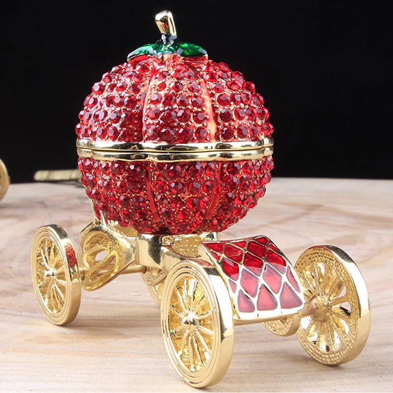 Pumpkin Carriage Rhinestones Jewelry Box - Image 11