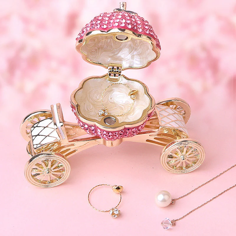 Pumpkin Carriage Rhinestones Jewelry Box - Image 2