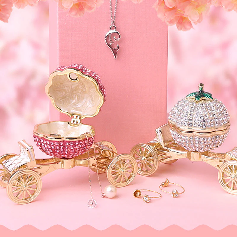 Pumpkin Carriage Rhinestones Jewelry Box - Image 3