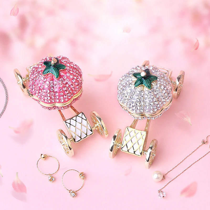Pumpkin Carriage Rhinestones Jewelry Box - Image 4