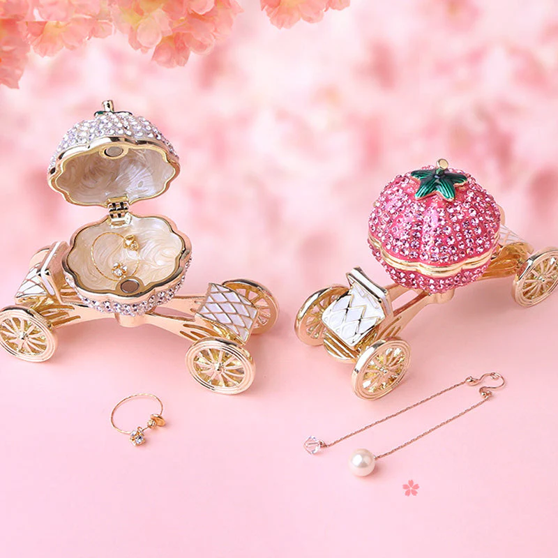 Pumpkin Carriage Rhinestones Jewelry Box - Image 5