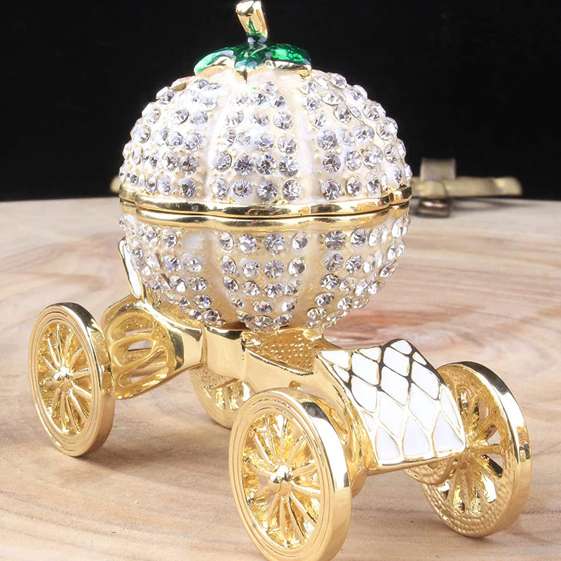 Pumpkin Carriage Rhinestones Jewelry Box - Image 9