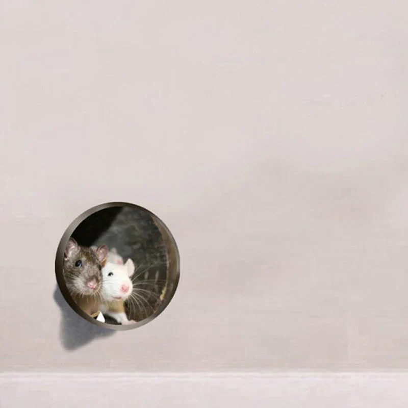 Realistic 3D Mouse Hole Wall Stickers - Image 12