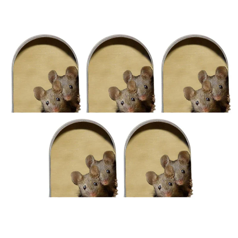 Realistic 3D Mouse Hole Wall Stickers - Image 3