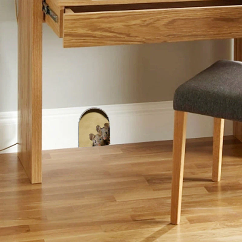 Realistic 3D Mouse Hole Wall Stickers - Image 9