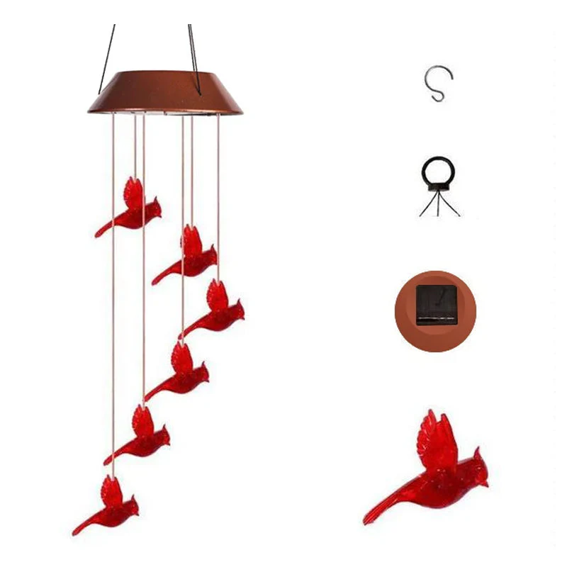 Red Bird Wind Chime Light - Image 2