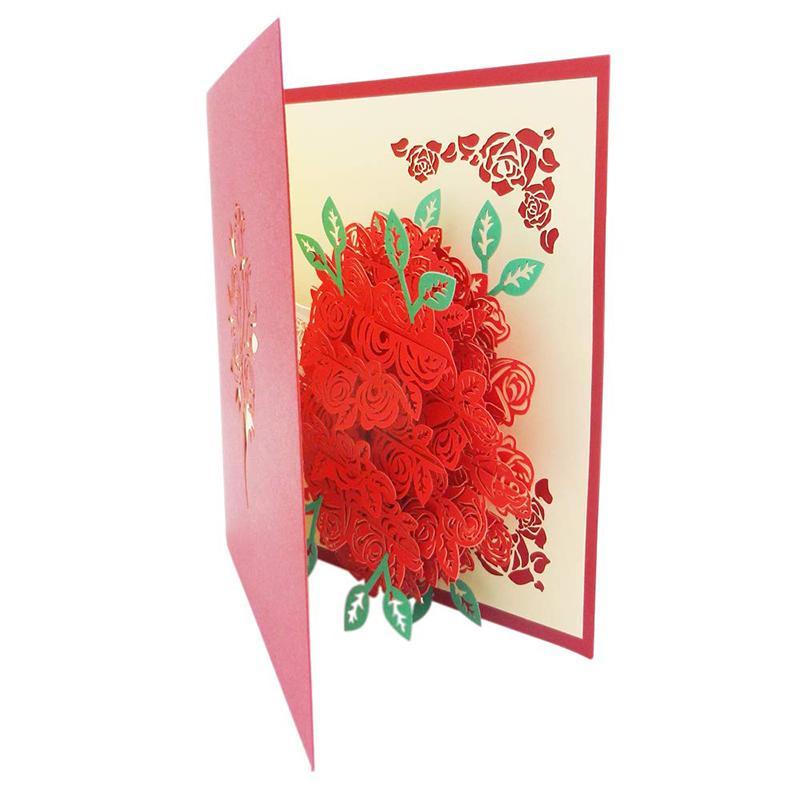Rose Bouquet Pop-up Card - Valentine's Day Card - Image 6
