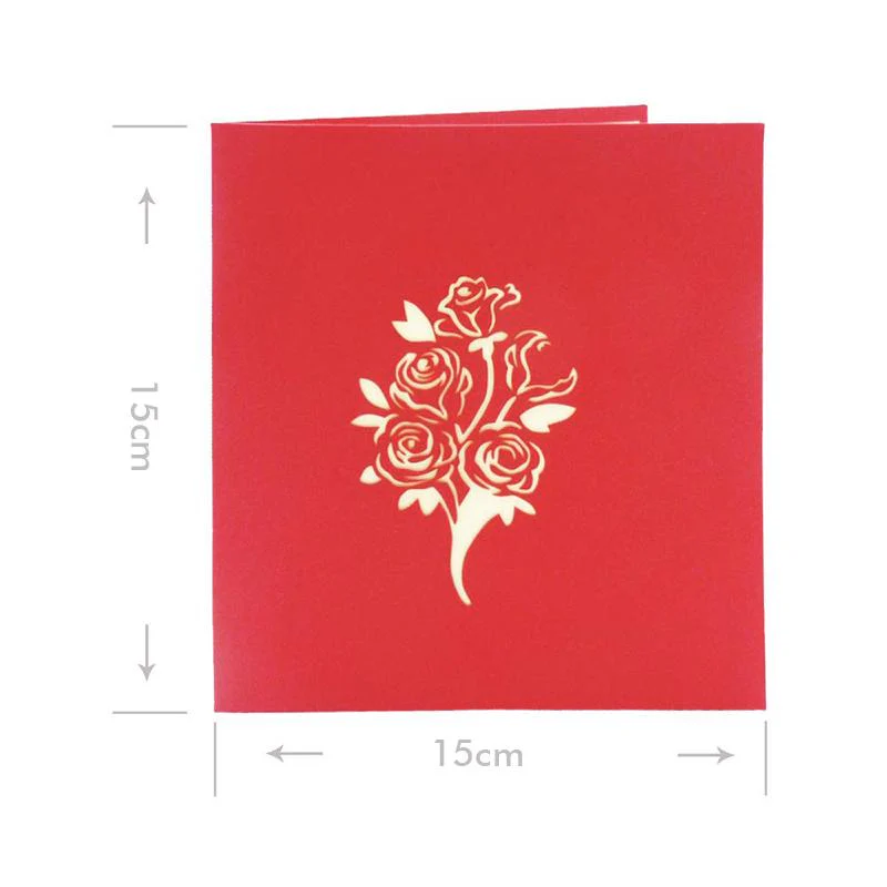 Rose Bouquet Pop-up Card - Valentine's Day Card - Image 7