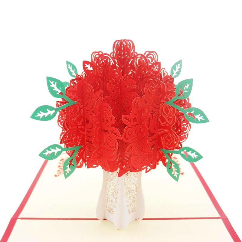 Rose Bouquet Pop-up Card - Valentine's Day Card - Image 8