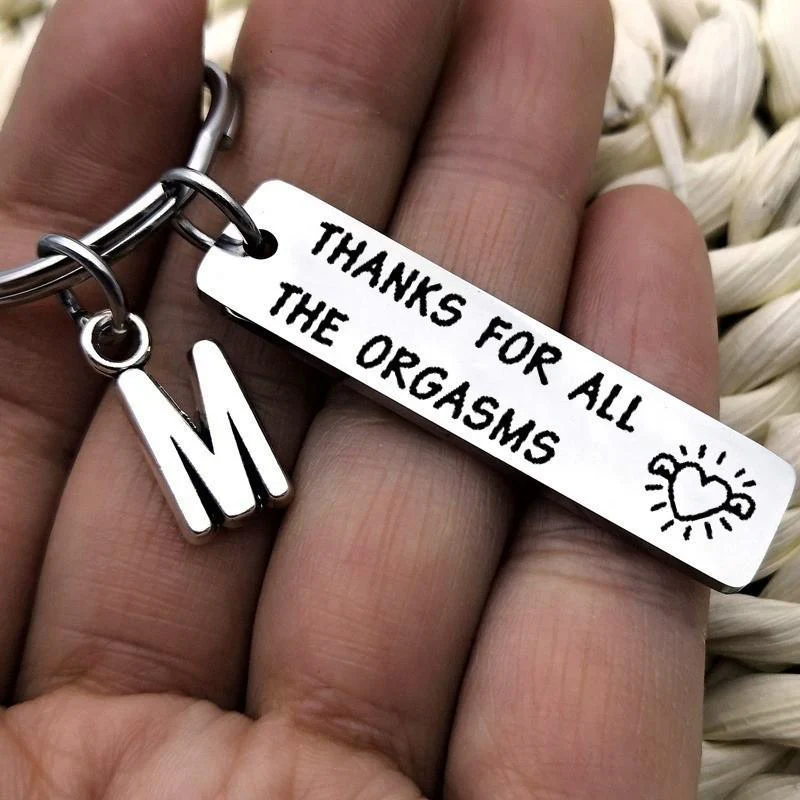 SANK®Naughty & Funny Keychain/Charm Couple Key Ring with letter pendant - Image 3